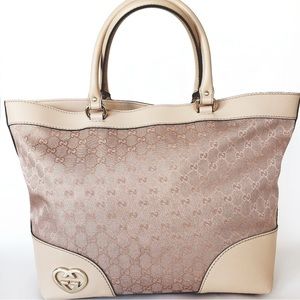 Authentic Gucci Large GG Metallic Pink Tote